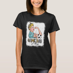 Womens Bleached Soccer Game Day Vibes Soccer Mom G T-Shirt