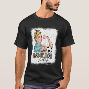 Womens Bleached Soccer Game Day Vibes Soccer Mom G T-Shirt