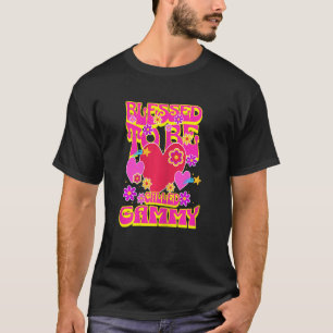 Womens Blessed To Be Called Gammy Heart Groovy Flo T-Shirt