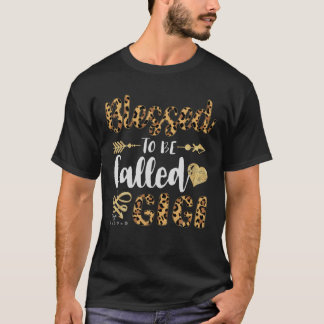 Womens Blessed To Be Called GIGI Cute Leopard Hear T-Shirt