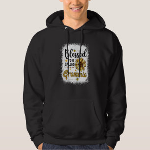 Womens Blessed To Be Called Grammie Sunflower Moth Hoodie