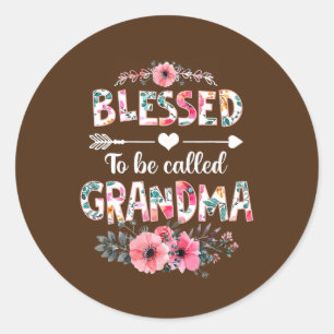 Womens Blessed To Be Called Grandma Funny Grandma Classic Round Sticker