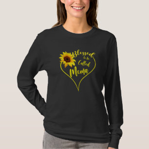 Womens Blessed To Be Called Mema Sunflower Mema Mo T-Shirt
