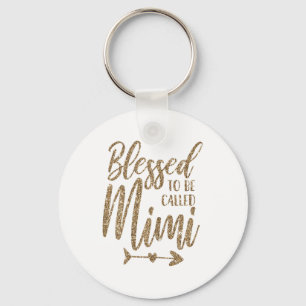 Womens Blessed To Be Called Mimi Grandma Mors Day Keychain