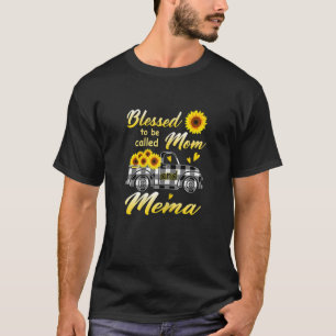 Womens Blessed To Be Called Mom And Mema Sunflower T-Shirt