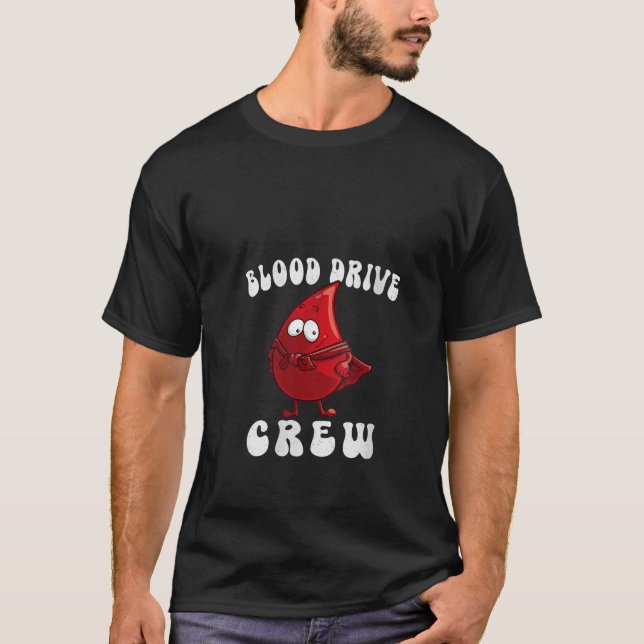 Womens Blood Drive Crew Cute Blood Donor Phlebotom T-Shirt (Front)