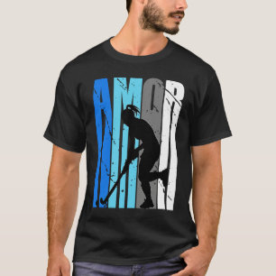 Womens Blue Amor Hockey Season Fan Girl College St T-Shirt