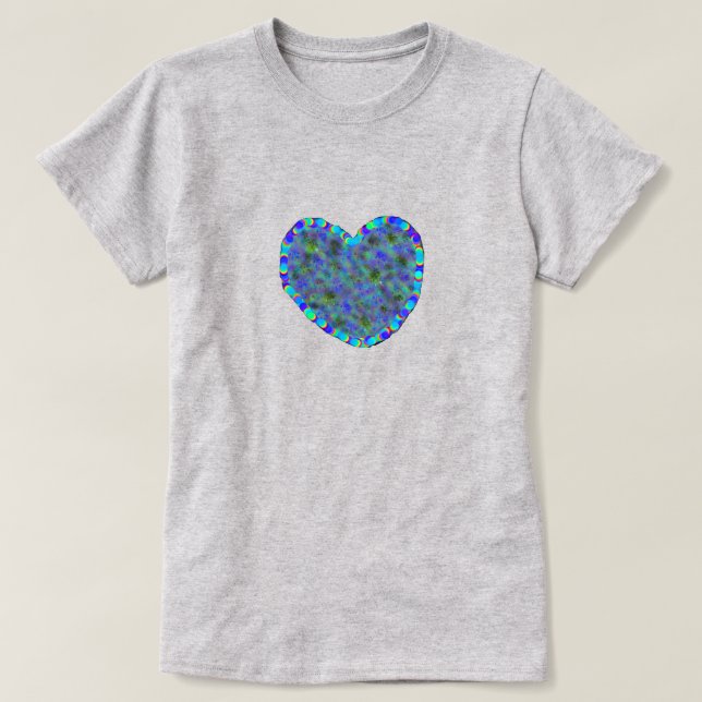 Women's Blue Heart T-Shirt (Design Front)