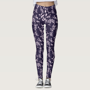 Women's Blue/Pink Floral Leggings