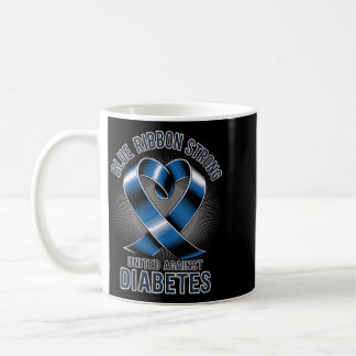 Womens Blue Ribbon Strong United Against Diabetes Coffee Mug