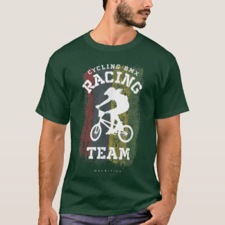 Womens BMX Bike Mauritius Flag Biking Cycling Raci T-Shirt
