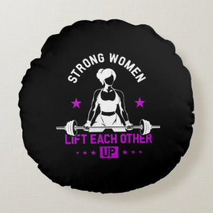 Womens Bodybuilding Gym Workout And Funny Training Round Pillow