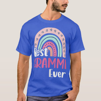 Womens Boho Rainbow Best Grammi Ever Funny Mother' T-Shirt