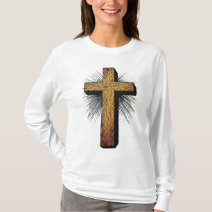Women's Bold Christian Cross Long Sleeve Tee