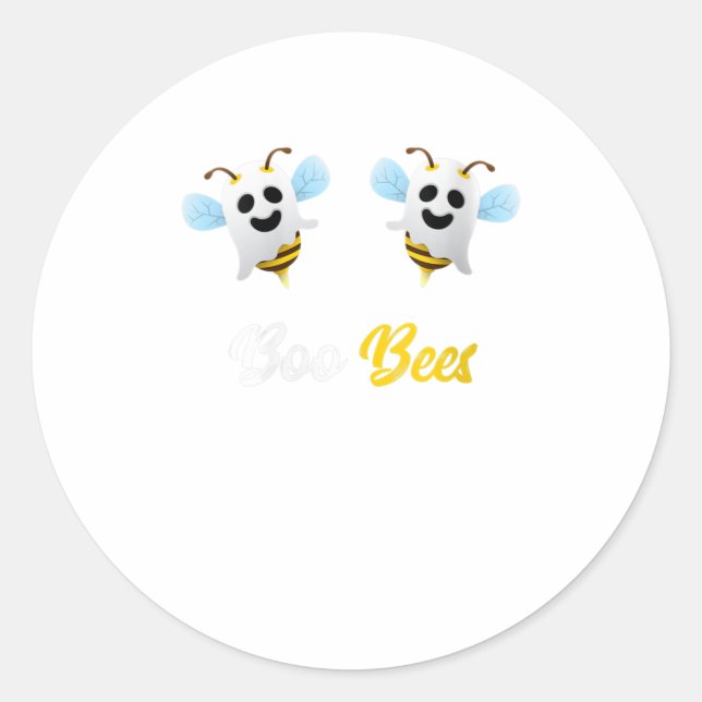 Womens Boo Bees Funny Ghost Boobees Hallowee Classic Round Sticker (Front)