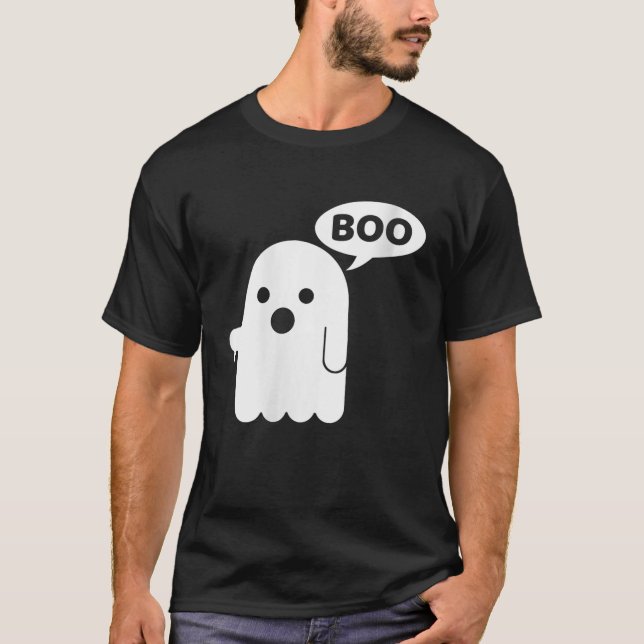 Womens boo ghost thumbs down funny VNeck T-Shirt (Front)