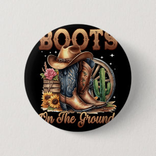 Womens Boot Cowboy Western Cowgirl Linedance V-nec 2 Inch Round Button