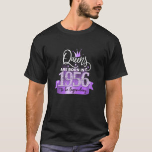 Womens Born In 1956 I Elegant Purple Black Party O T-Shirt