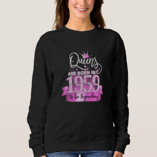 Womens Born In 1959 I Elegant Pink Black Party Out Sweatshirt
