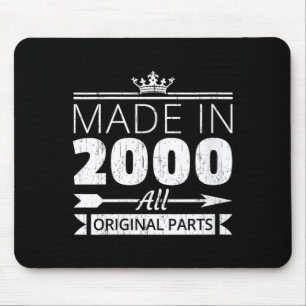 Womens Born In 2000 Bday Vintage Funny Quote Mouse Pad