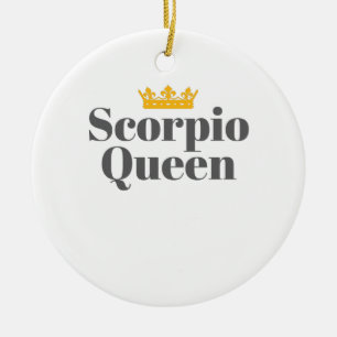 Womens Born November October Scorpio Queen Scorpio Ceramic Ornament
