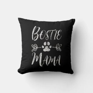 Womens Bostie Mama Shirt Boston Terrier Lover Throw Pillow