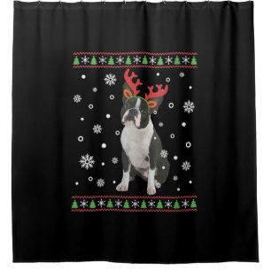 Womens Boston Terrier Xmas Ugly Christmas Sweater