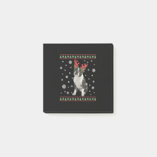 Womens Boston Terrier Xmas Ugly Christmas Sweater Post-it Notes
