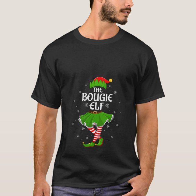 Womens Bougie Elf Christmas Family Girls Women Elf T-Shirt (Front)