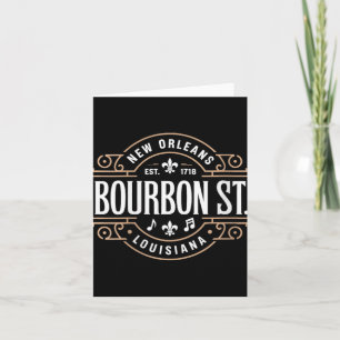 Womens Bourbon Street New Orleans Music Est 1718 V Card