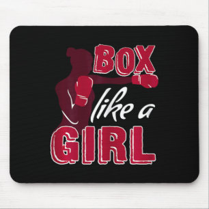 Womens Box Like A Girl Funny Boxing Gift For Kickb Mouse Pad