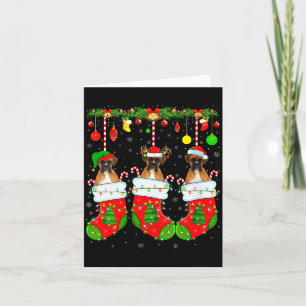Womens Boxer Dog In Christmas Socks Funny Pet Dog Card
