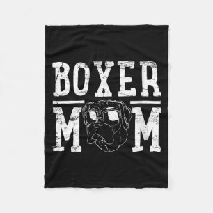 Womens Boxer Dog Mom Mama Gift Fleece Blanket