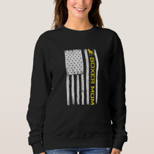 Womens Boxer Dog Mom Vintage Patriotic With Americ Sweatshirt