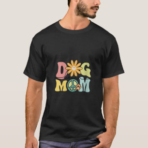 Womens Boxer Groovy Dog Mom Women Pet Lover V Neck T-Shirt