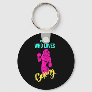 Womens Boxing Girl Kickboxing Boxer Keychain