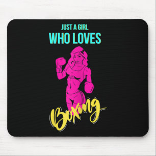 Womens Boxing Girl Kickboxing Boxer Mouse Pad
