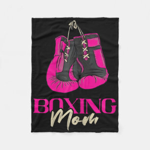 Womens Boxing Mom Boxer Boxing Gloves Kickboxing K Fleece Blanket