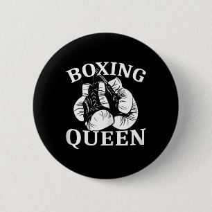 Womens Boxing Queen Fighter Kickboxing  2 Inch Round Button