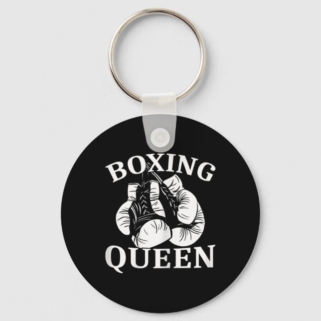 Womens Boxing Queen Fighter Kickboxing  Keychain (Front)