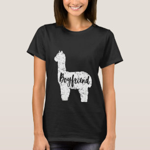 Womens Boyfriend Llama Cute Alpaca Animal  Llama T-Shirt