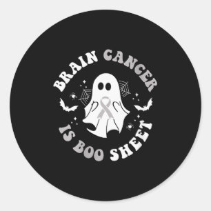 Womens Brain Cancer Is Boo Sheet Ghost Ribbon Awar Classic Round Sticker
