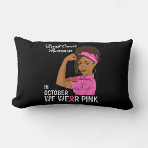 Womens Breast Cancer Awareness In October We Wear Lumbar Pillow
