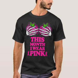 Womens Breast Cancer Awareness October Halloween T-Shirt