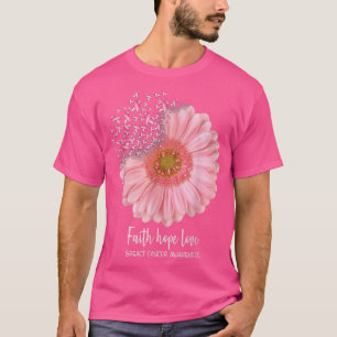 Womens Breast Cancer Awareness Sunflower Hippie sh T-Shirt