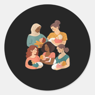 Womens Breastfeeding Lactation Consultant Birth Wo Classic Round Sticker