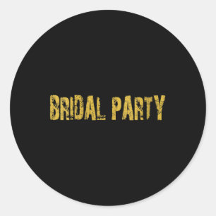 Womens Bridal Party, Vintage Bold. Pairs W_ Bride Classic Round Sticker