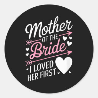 Womens bridal shower mother of the bride loved classic round sticker