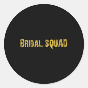 Womens Bridal Squad, Vintage Bold. Pairs W_ Bride Classic Round Sticker