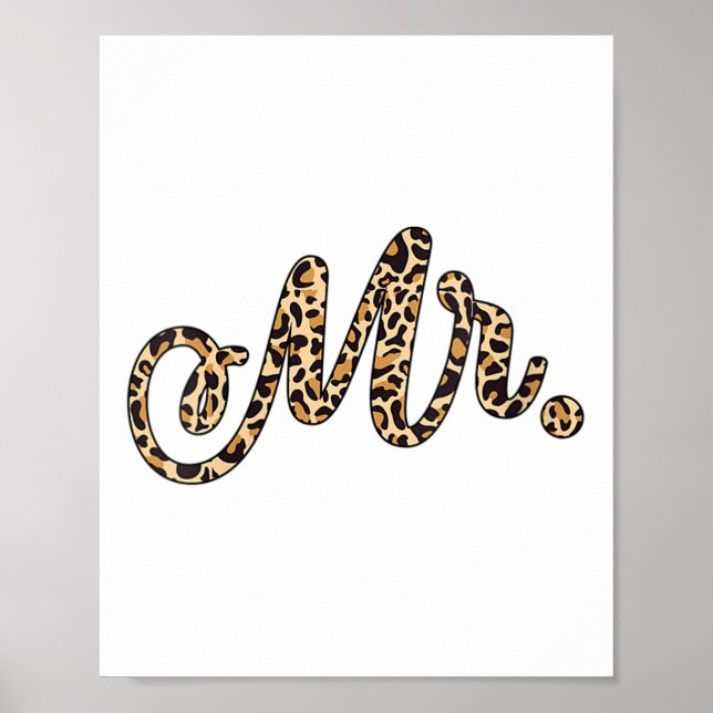 Womens Bride Groom Mr Leopard Print Wedding Matchi (Front)